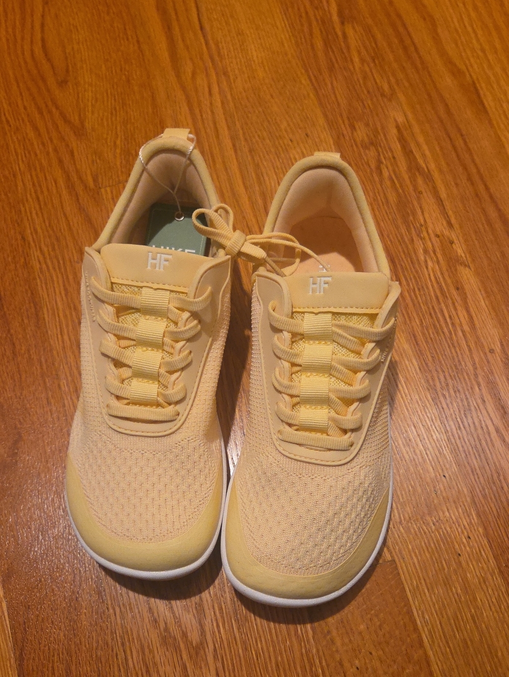 HF Women’s Lemon Yellow Knit Lace-Up Sneakers